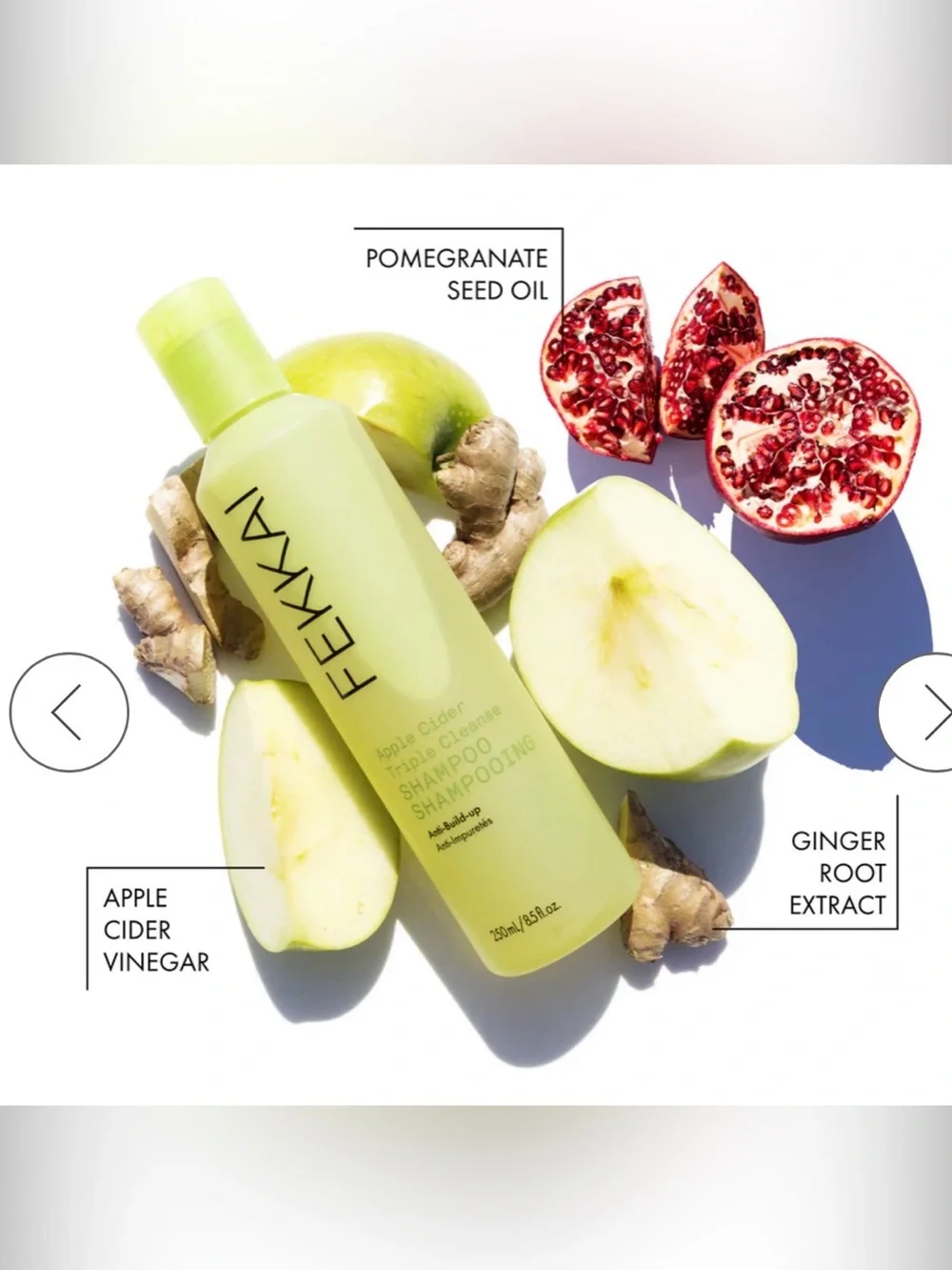 Fekkai Apple Cider Triple Cleanse Shampoo, 250 ml 8.5 oz BRAND NEW